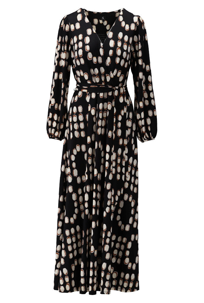 K-design - Maxi dress crossover met print en V-hals