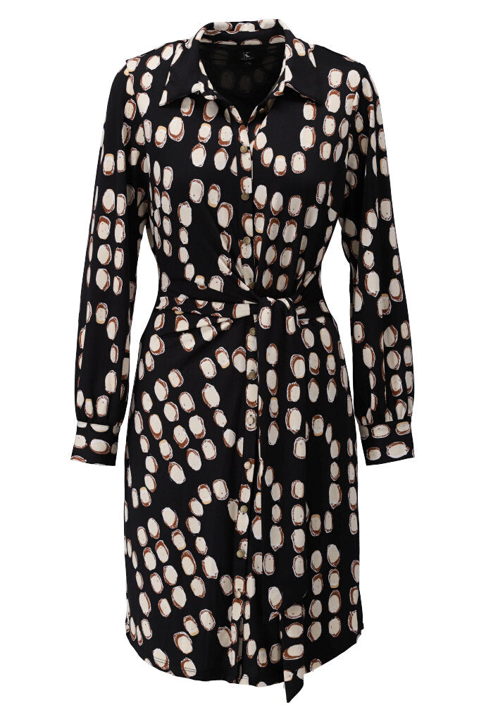 K-design - Mini dress met print en knopen