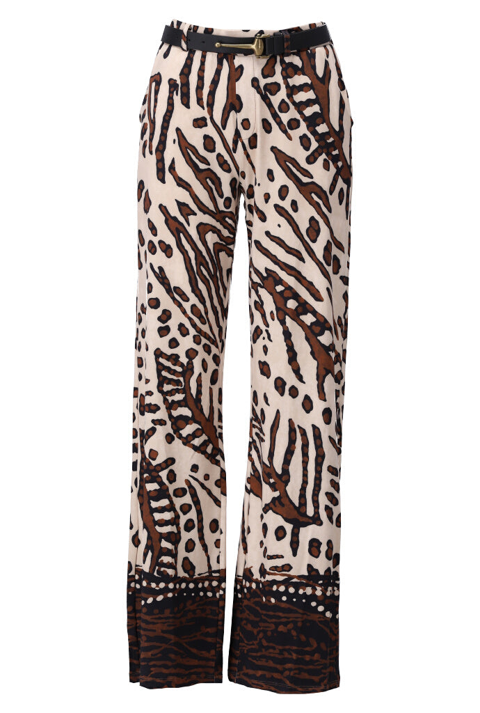 K-design - Broek met print en bijpassende riem