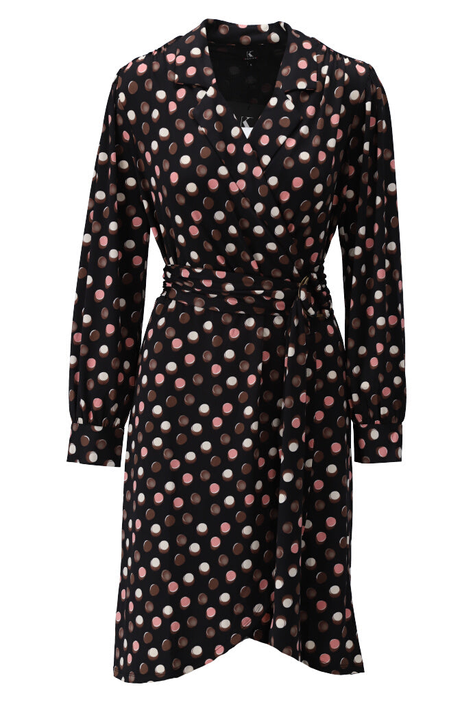 K-design - Mini dress crossover met print en stoffen riem