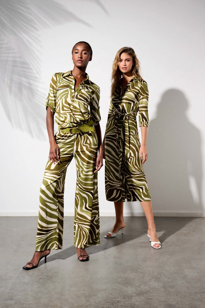 K-design - Maxi dress met print, knopen en vaste riem (Y302) - What Els!