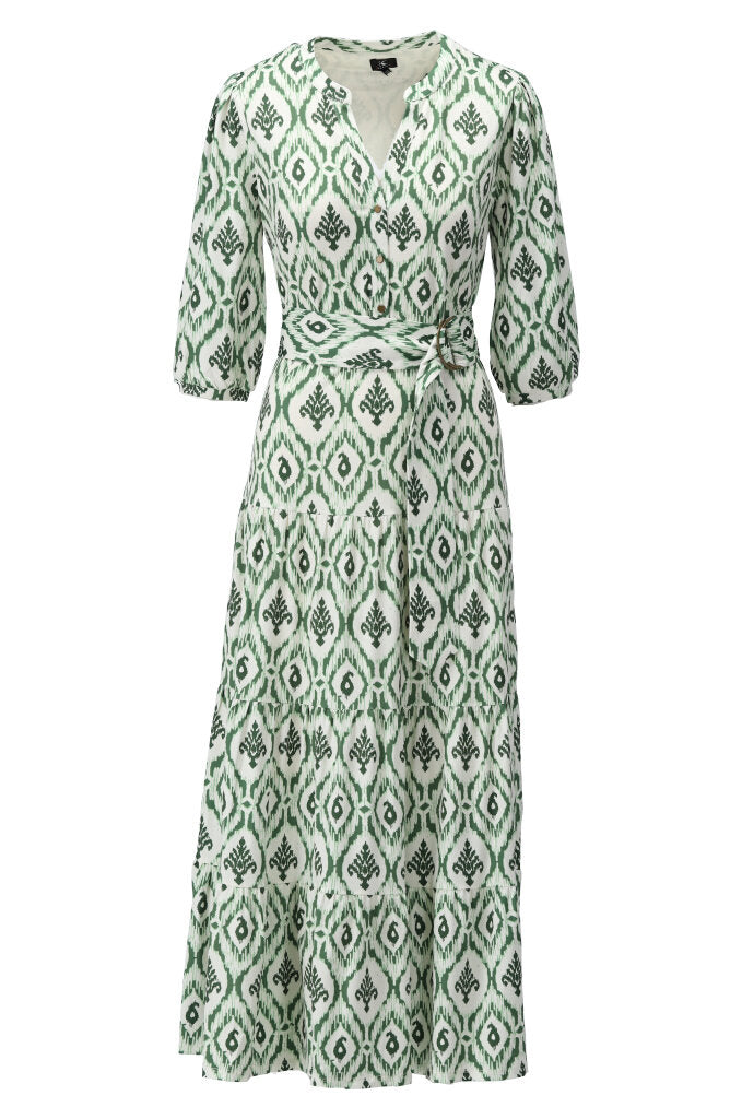 K-design - Maxi dress met boho print en stoffen riem (Y113) - What Els!