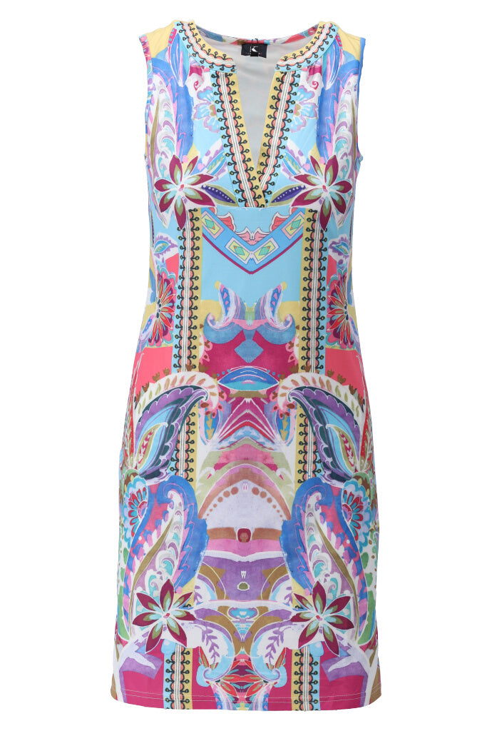 K-design - Mini dress met print en V-hals (Y253) - What Els!