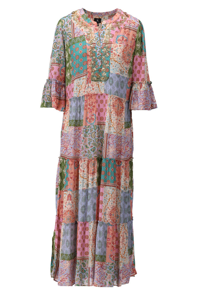 K-design - Maxi dress boho en volant (Y700) - What Els!