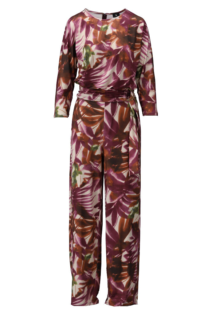 K-design - Jumpsuit met print en stoffen riem