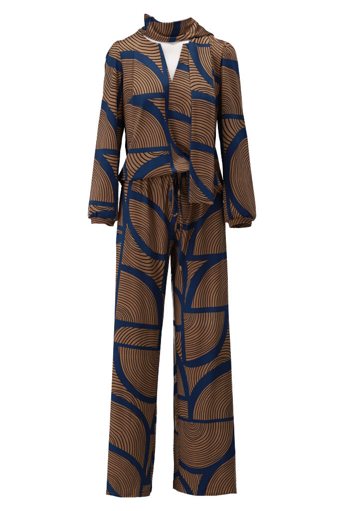 K-design - Jumpsuit met print en sjaaltje