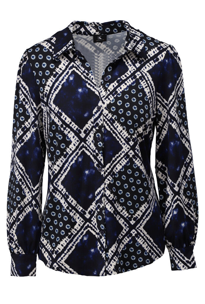 K-design - Blouse met print en knopen