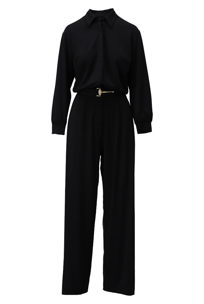 K-design - Effen jumpsuit met bijpassende riem