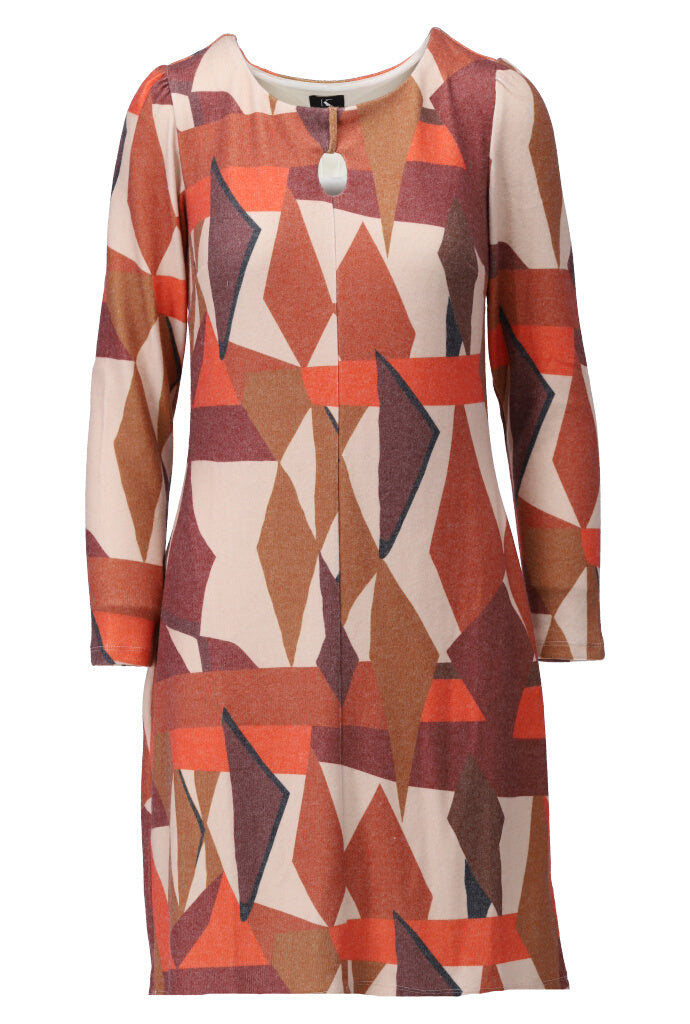 K-design - Mini dress met print en ronde hals