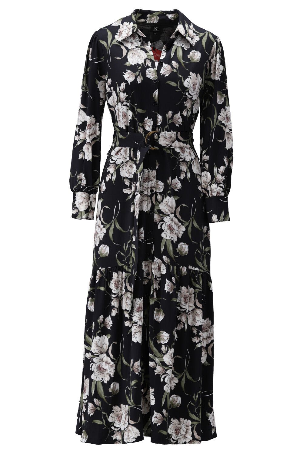 K-Design - Maxi dress met print en riem (V124) – What Els!