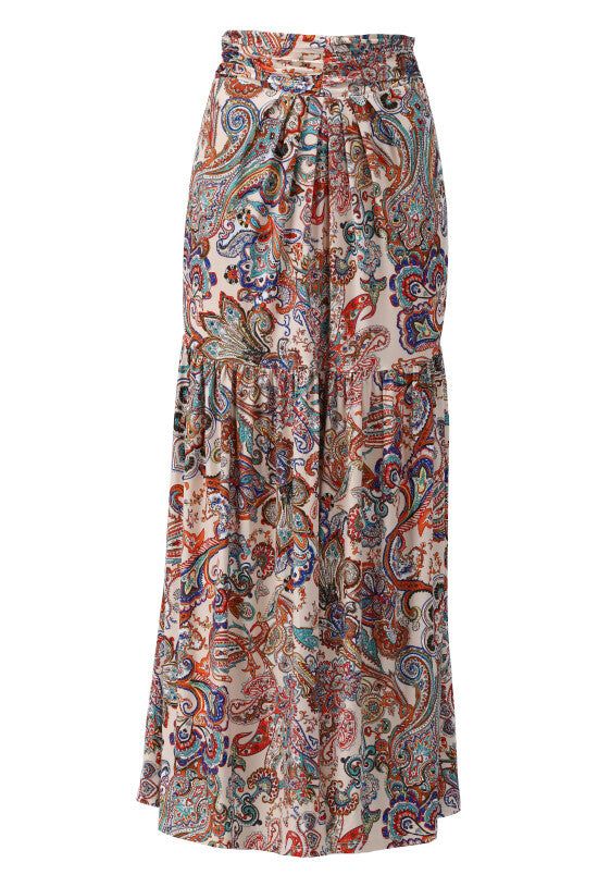 K-Design K-Design - Lange rok met paisley print, split en ritssluiting (W111) - What Els!